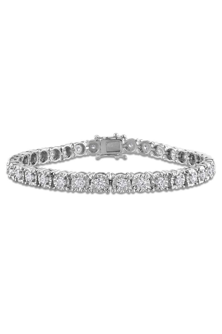 3-1/8 CTW Lab-Grown Diamond Tennis Bracelet, Main, color, Sterling silver