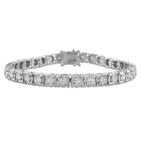 3-1/8 CTW Lab-Grown Diamond Tennis Bracelet