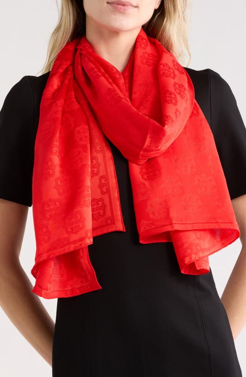 4G Baroque Silk Jacquard Skinny Scarf