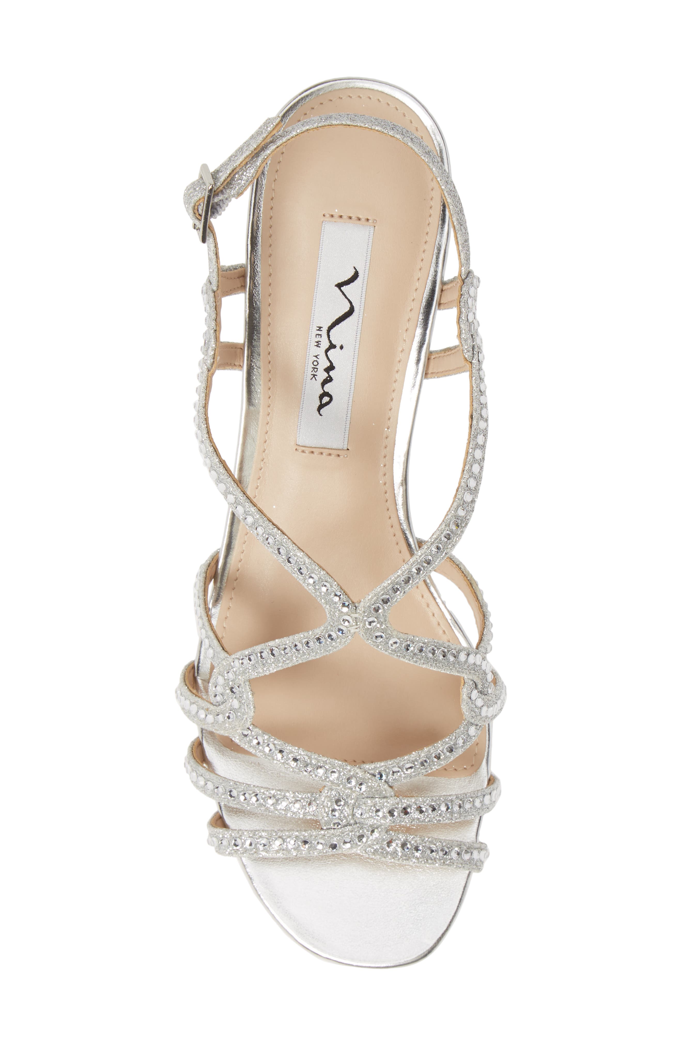 Nina Fynlee Crystal Embellished Wedge Sandal, Alternate, color, 
