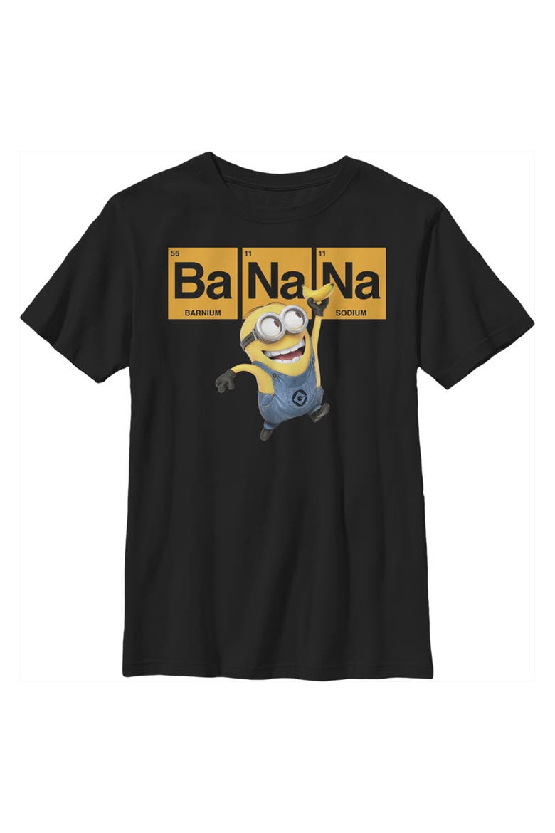Boys' Minions Elements Graphic Graphic Short Sleeve T-Shirt, Main, color, Black