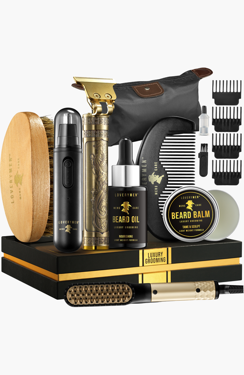 Lovery Ultimate 9 Piece Luxury Mens Beard Grooming Kit