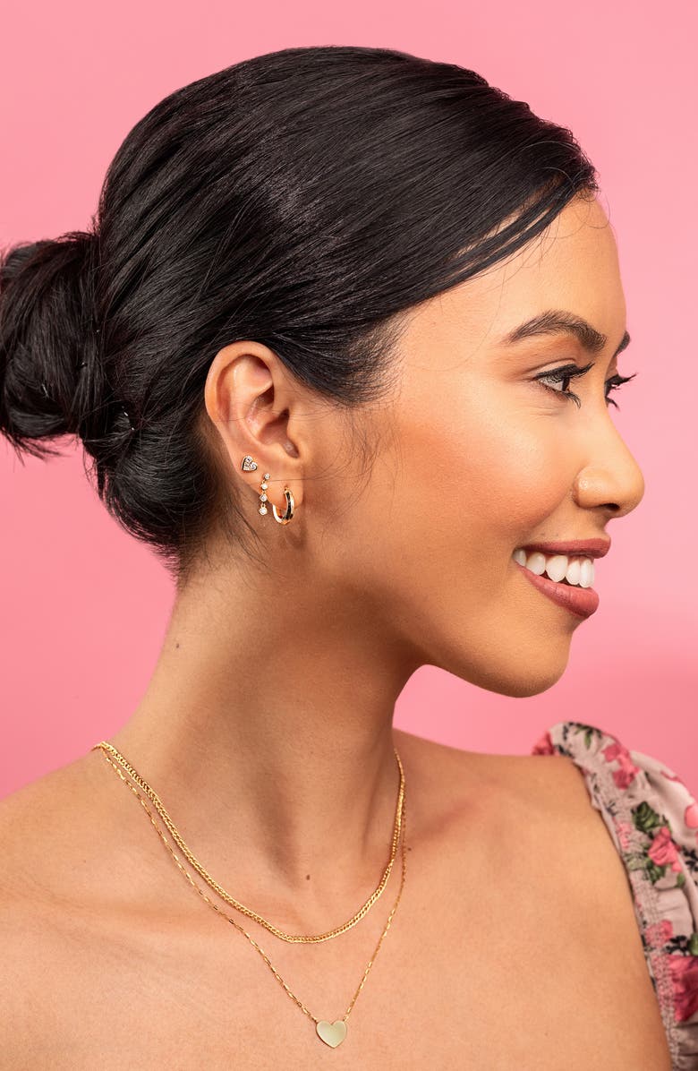 Bony Levy Simple Obsession Diamond Heart Earrings, Alternate, color, 18K Yellow Gold