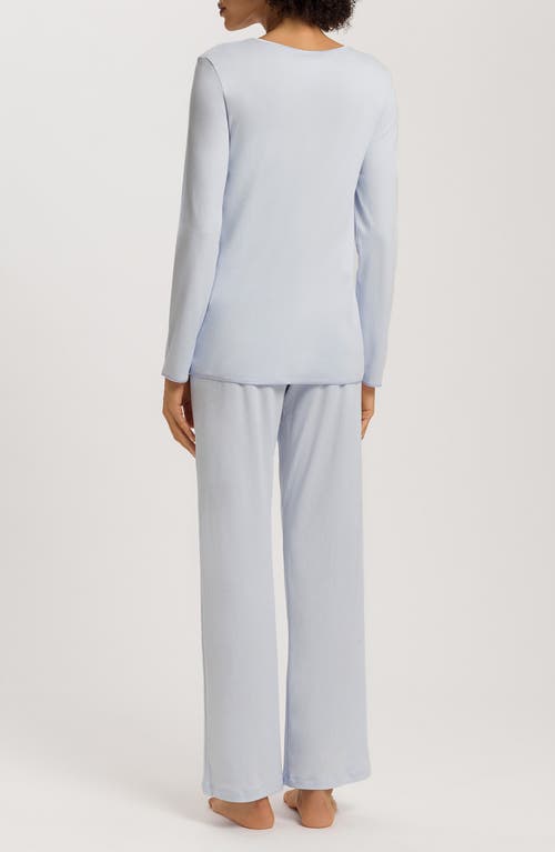 Hanro Long Sleeve Cotton Jersey Pajamas In Blue