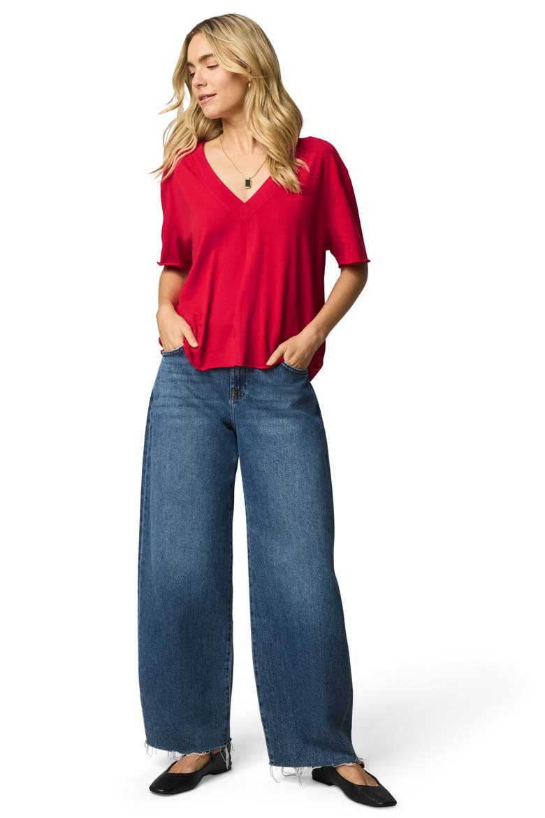 Kacey V-Neck T-Shirt, Alternate, color, ROUGE