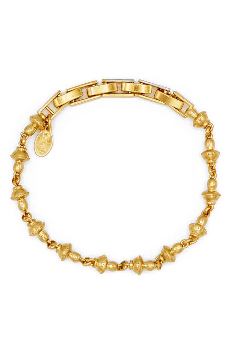 Clare V. Petite Mushroom Link Bracelet, Alternate, color, Gold