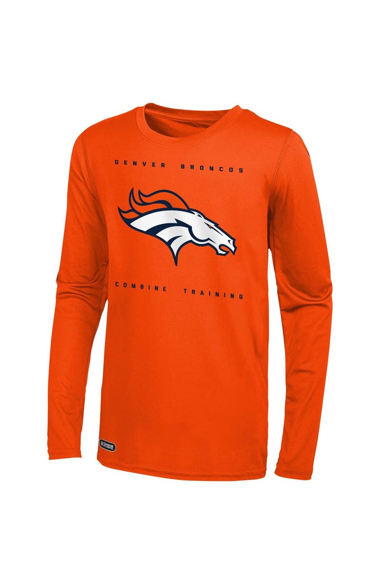 Outerstuff Men's Orange Denver Broncos Side Drill Long Sleeve T-Shirt, Alternate, color, 