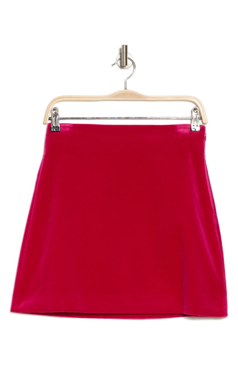 Theory High Waist Stretch Velvet Miniskirt, Alternate, color, Magenta