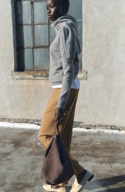Mango Pleated Straight Fit Pants In Medium Brown
