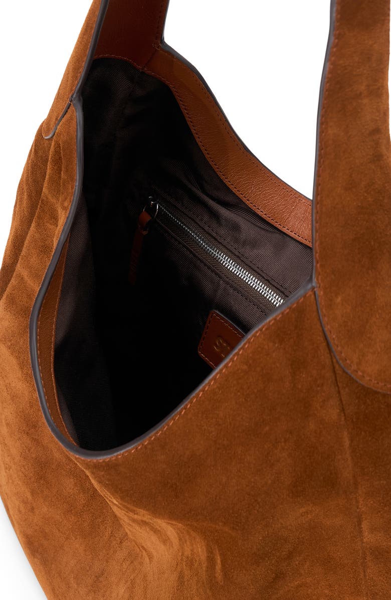 STAUD Maya Suede Hobo Bag, Alternate, color, Tabac