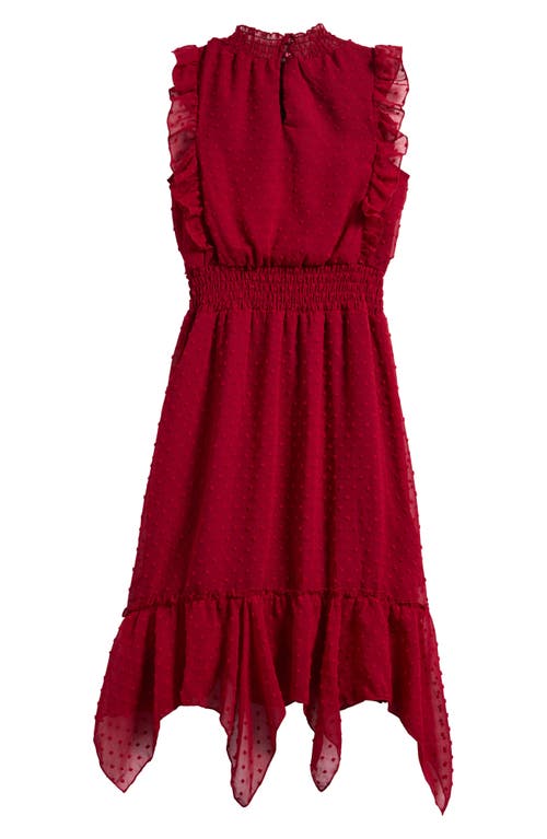 Ava & Yelly Kids' Clip Dot Hankey Maxi Dress In Burgundy
