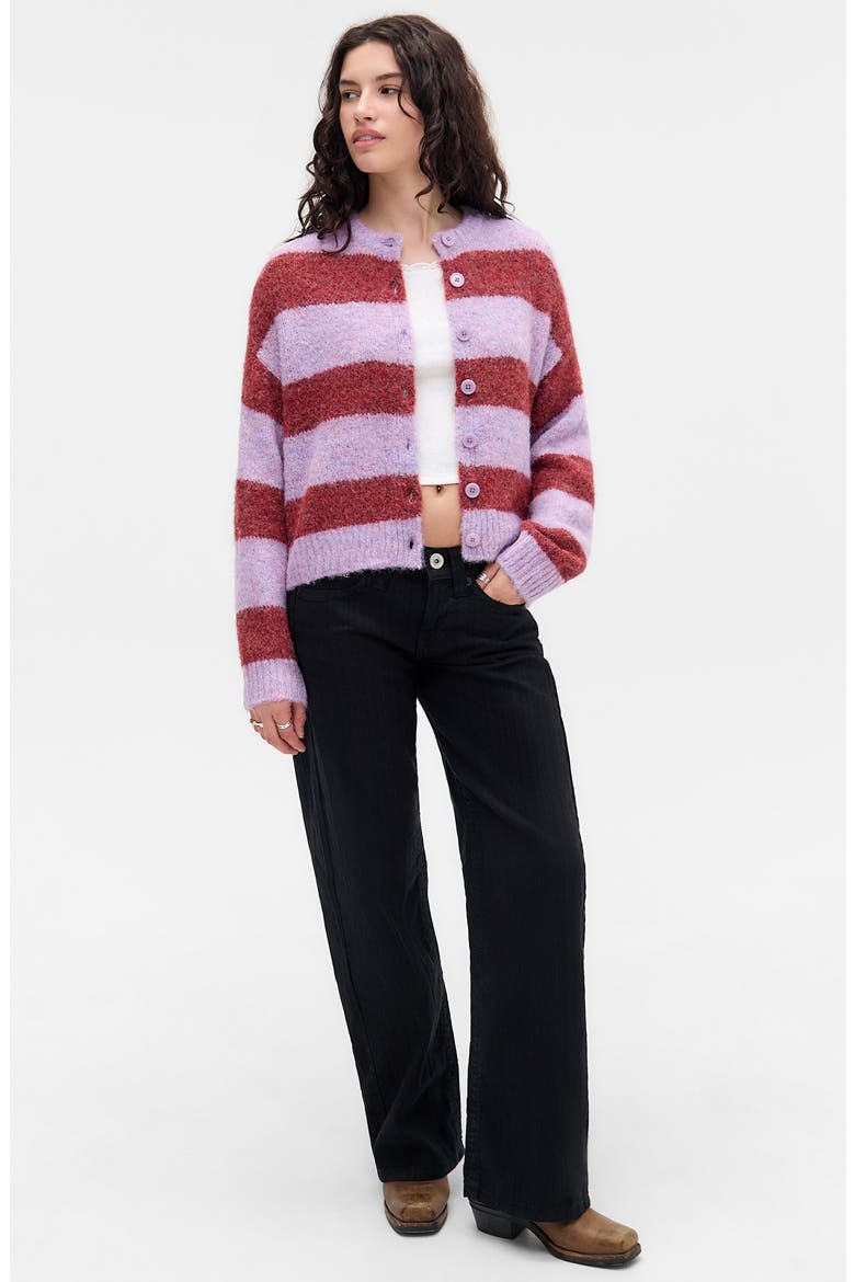 Dakota Stripe Cardigan, Alternate, color, PINK STRIPE