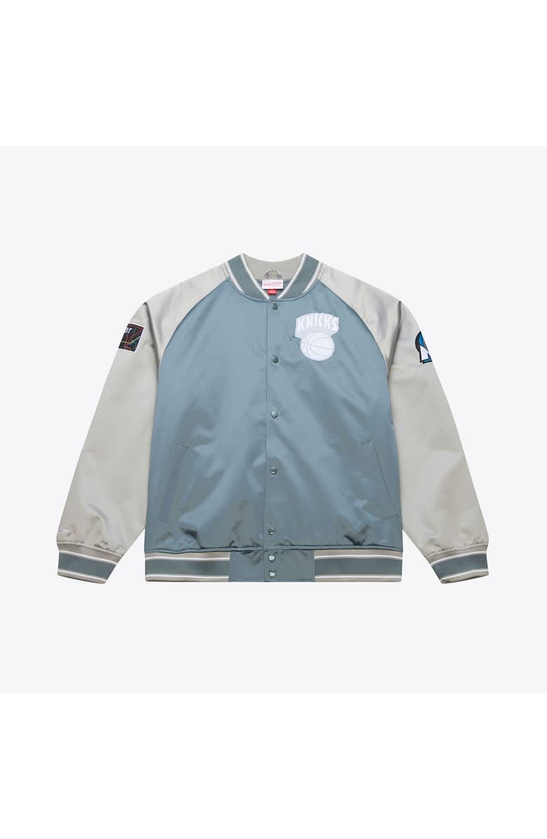 Mitchell & Ness Men's Mitchell & Ness Blue/Silver New York Knicks Thunderstorm Lightweight Satin Full-Snap Jacket, Main, color, Blue