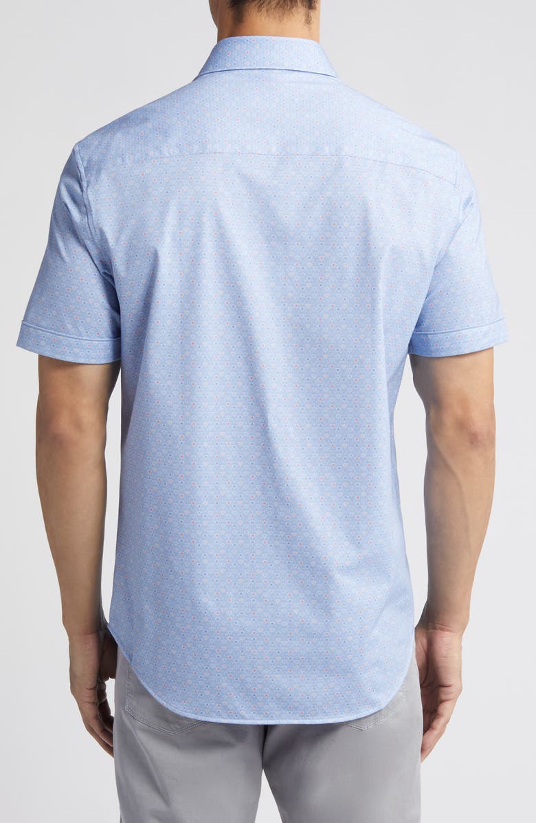 Bugatchi Miles OoohCotton<sup>®</sup> Short Sleeve Button-Up Shirt, Alternate, color,