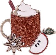 Hallmark Glitter Enamel Hot Cider Mug Pin