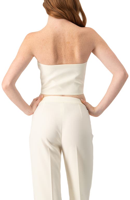 Ivonne Solid Natural Tube Crop Top In White