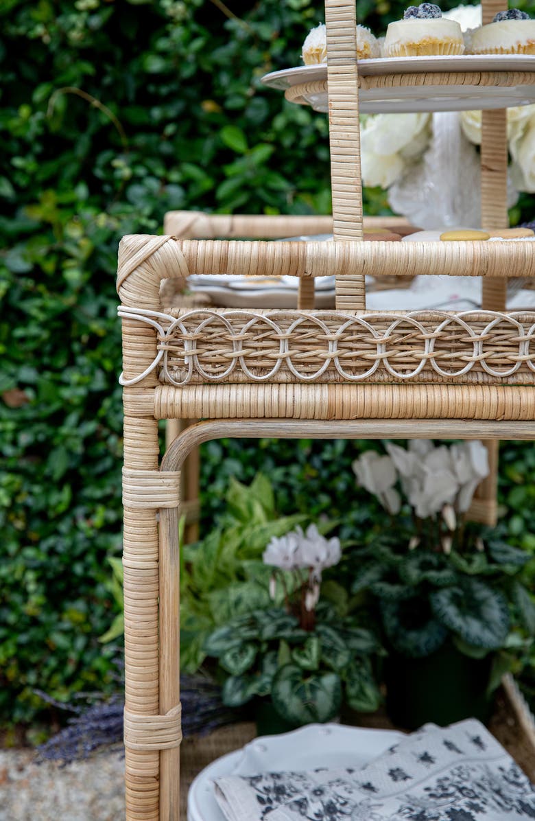 Juliska Provence Rattan Bar Cart, Alternate, color, Natural/ Whitewash