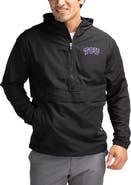 Cutter & Buck Men's Cutter & Buck Black TCU Horned Frogs Charter Eco Recycled Half-Zip Anorak Jacket