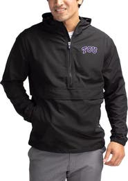 Cutter & Buck Men's Cutter & Buck Black TCU Horned Frogs Charter Eco Recycled Half-Zip Anorak Jacket