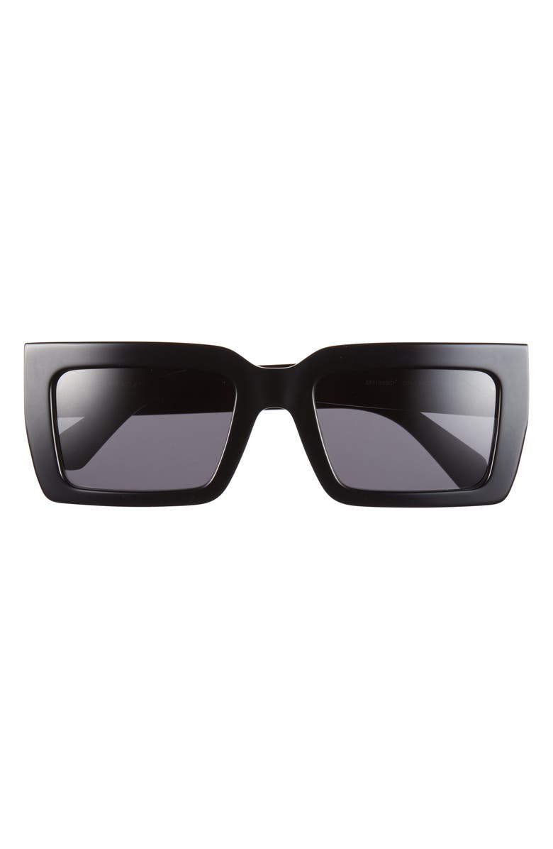 FERRAGAMO 54mm Rectangular Sunglasses, Main, color, Black