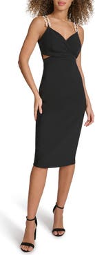 Siena Chain Strap Stretch Woven Midi Dress