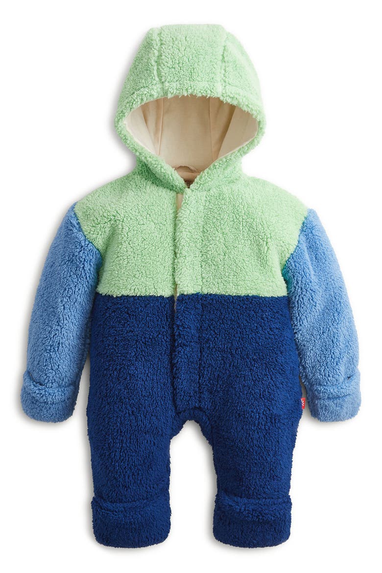 Kids' Colorblocked High-Pile Fleece Jacket, Main, color, BLUE/ GREEN MULTI