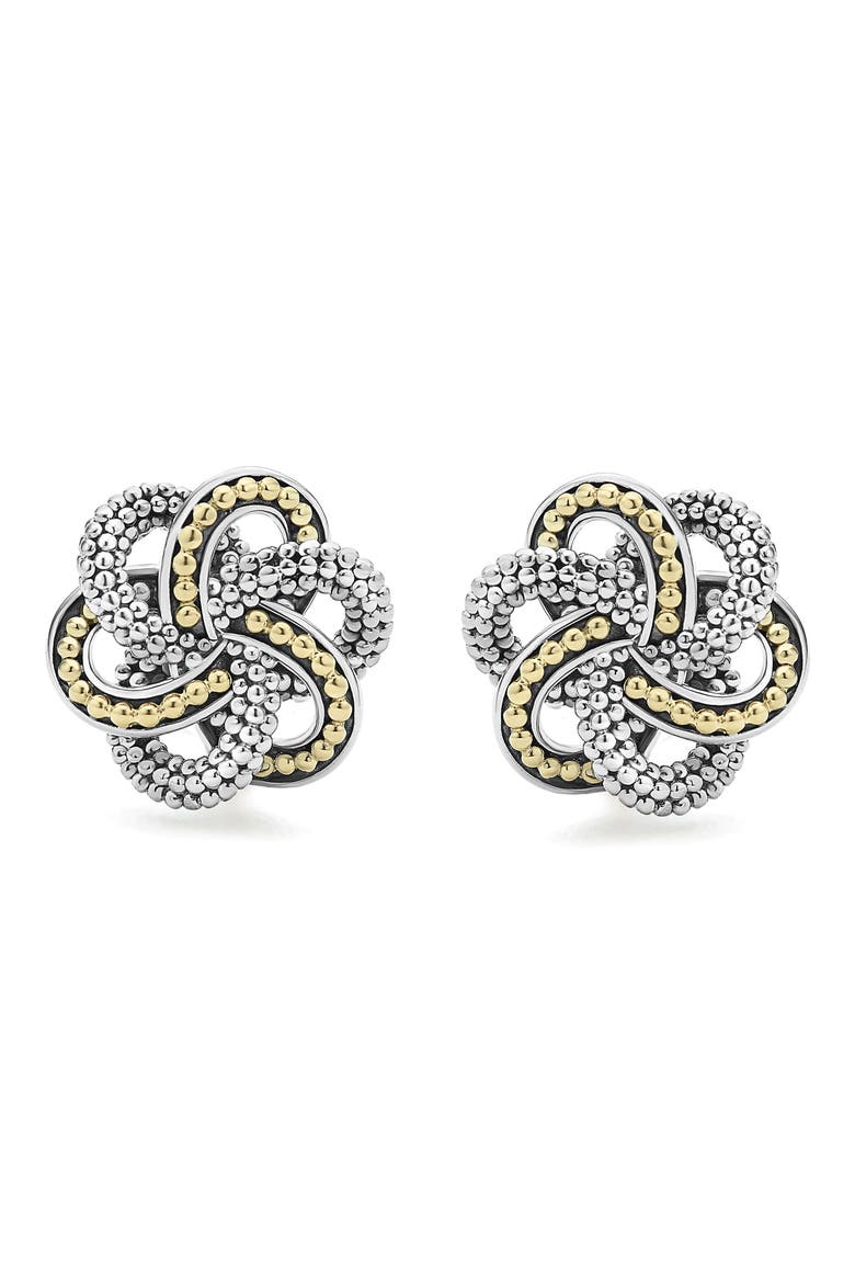 Love Knot Stud Earrings, Main, color, TWO-TONE