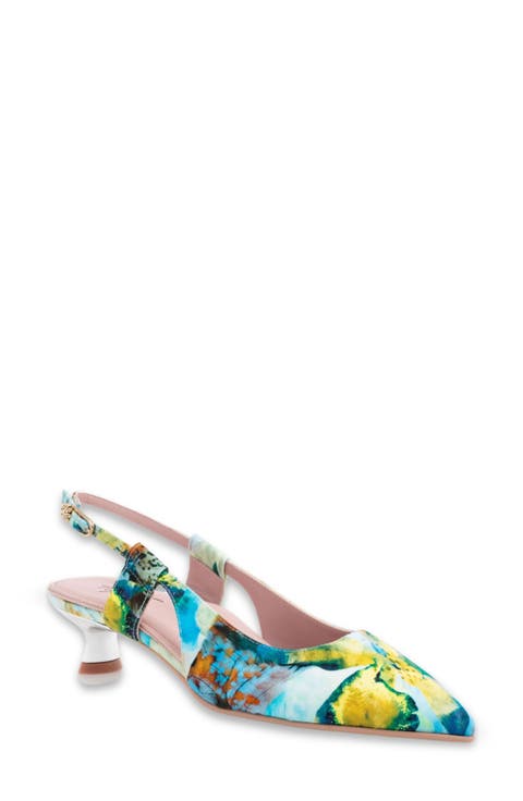 Vida Slingback Pointed Toe Kitten Heel Pump (Women)