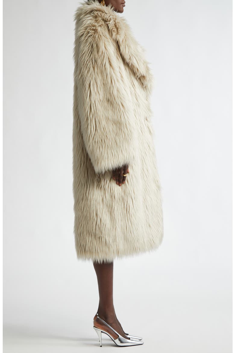 Faux Fur Coat, Alternate, color, MASTIC