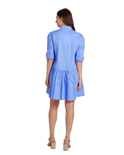 Taylor Tillman Cammie Ruffle Shirt Dress In Blue