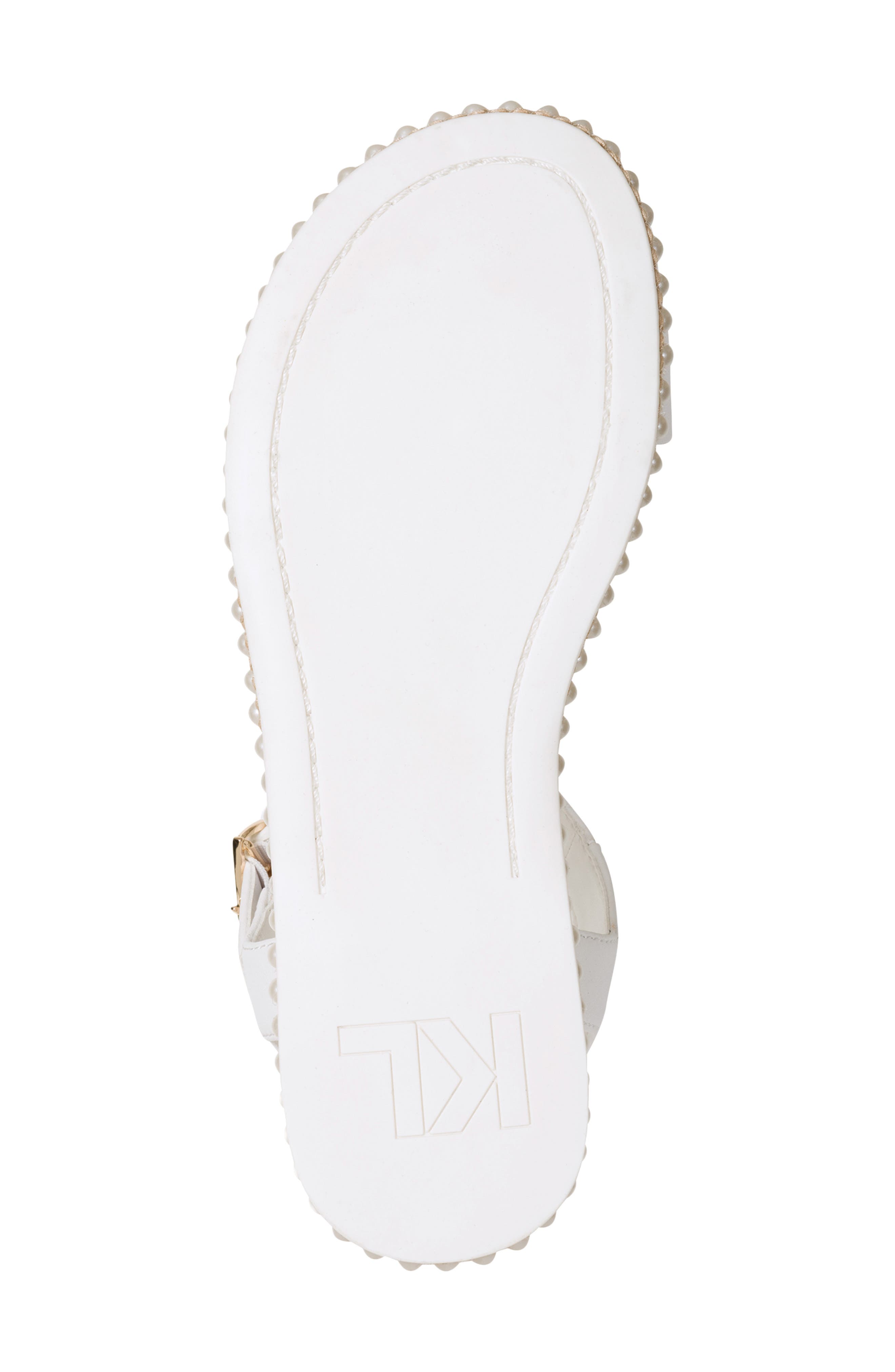 KARL LAGERFELD PARIS Claire Ankle Strap Sandal, Alternate, color, Bright White