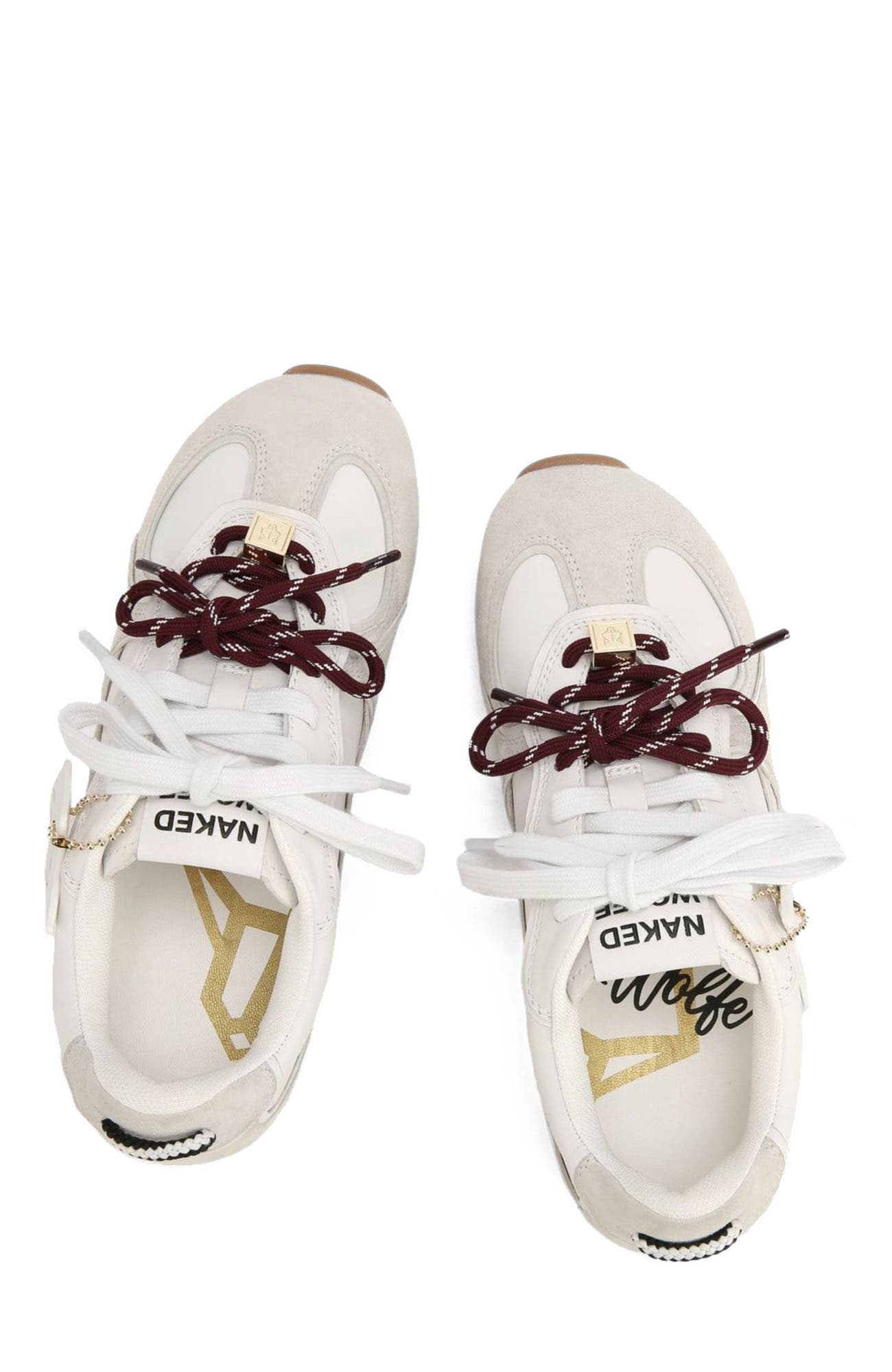 Adored Suede/Leather Sneaker, Alternate, color, White Suede Leather