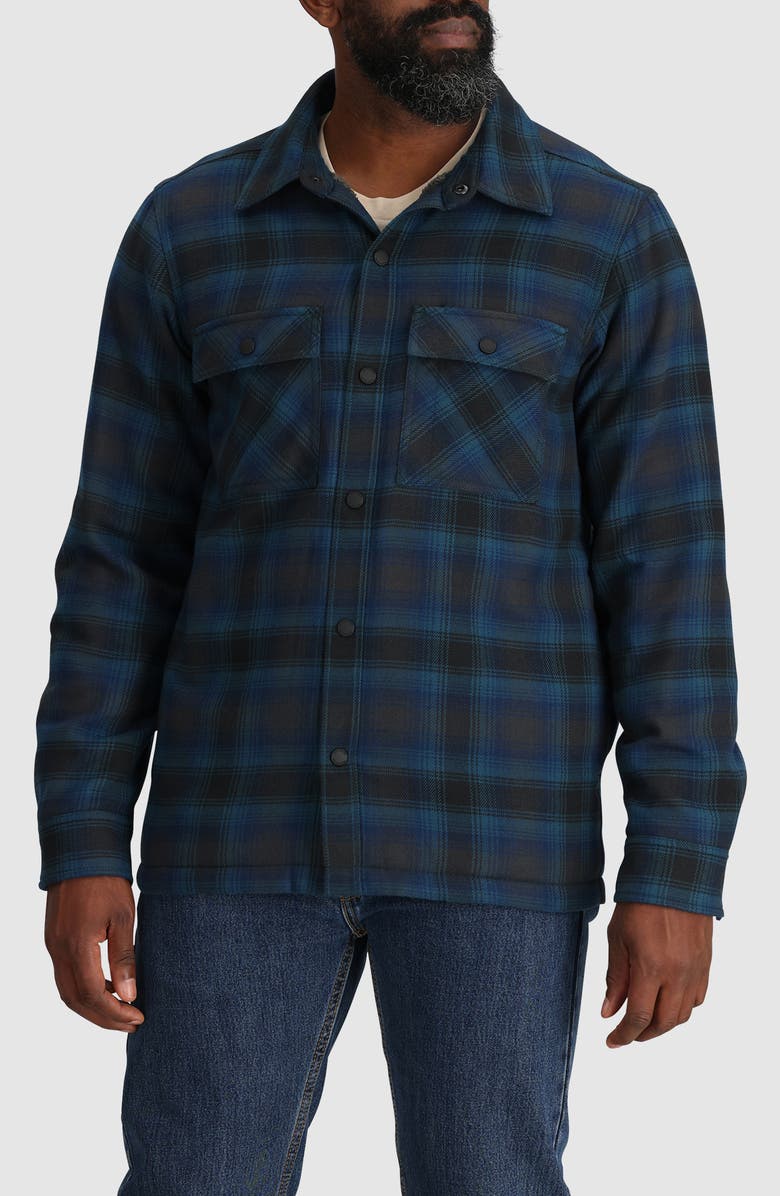 Outdoor Research Feedback Water Resistant Shirt Jacket, Main, color, Harbor Plaid