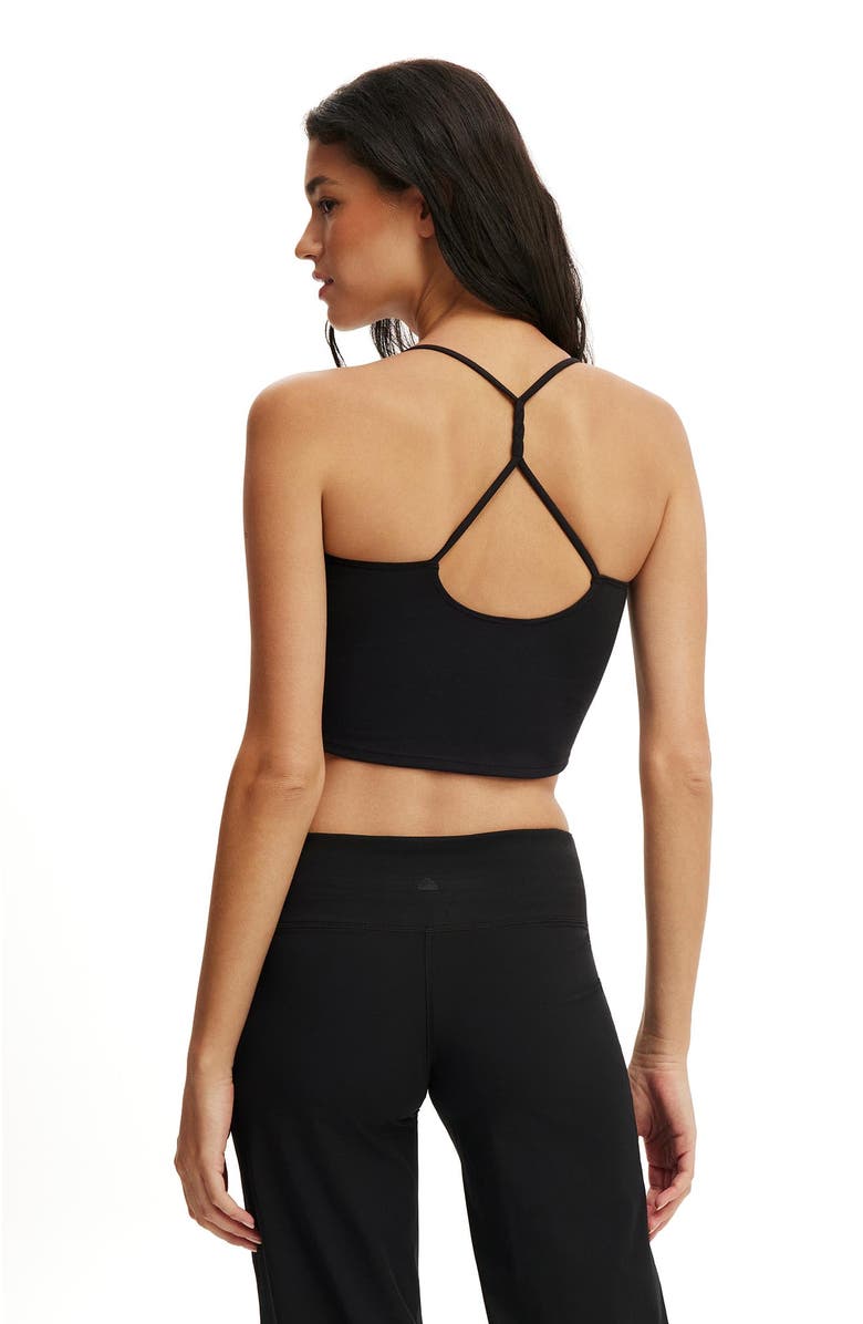 COTTON ON BODY Women's Active Ultra Soft Cropped Twist Back Tank, Alternate, color, Black