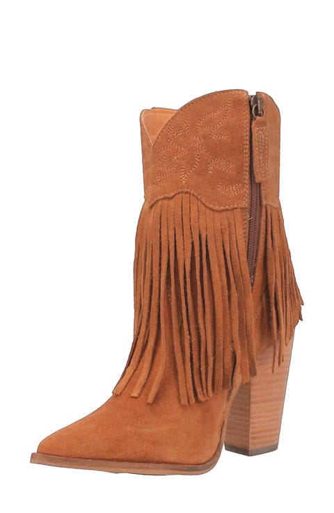 Fringe Zip-Up Western Boot (Women)