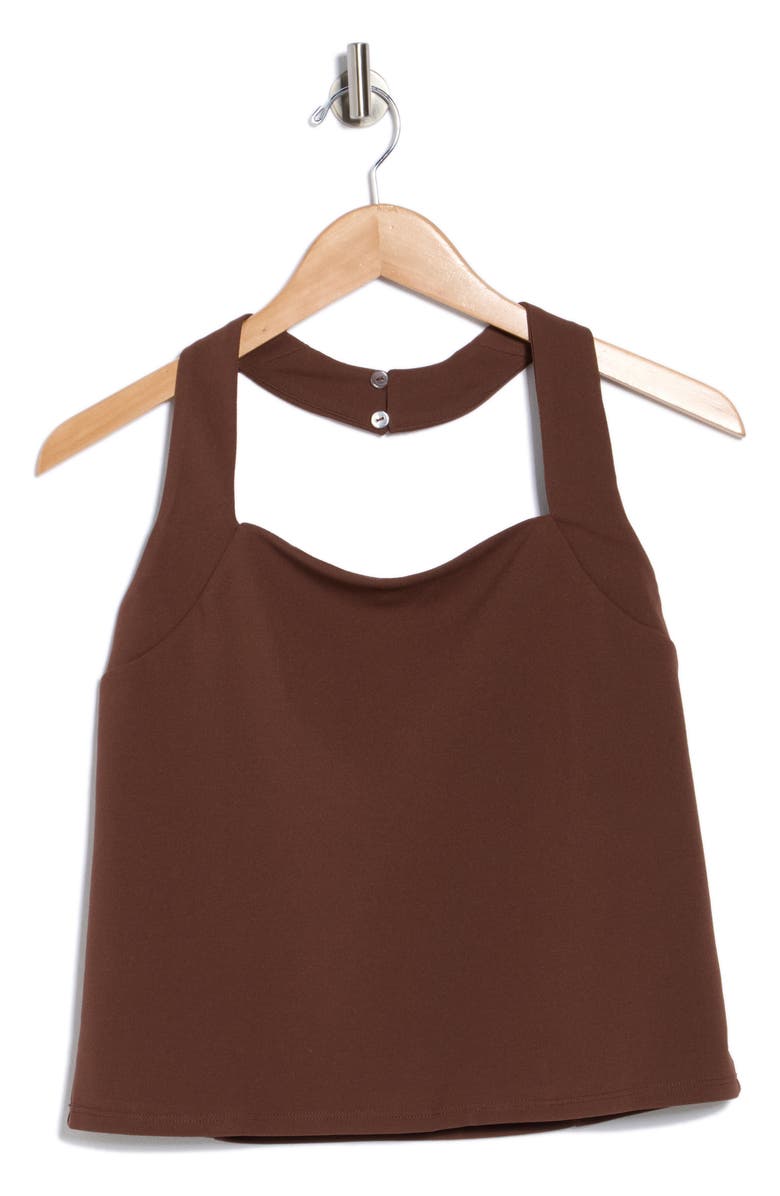 Halogen<sup>®</sup> Square Neck Halter Top, Main, color, Chocolate