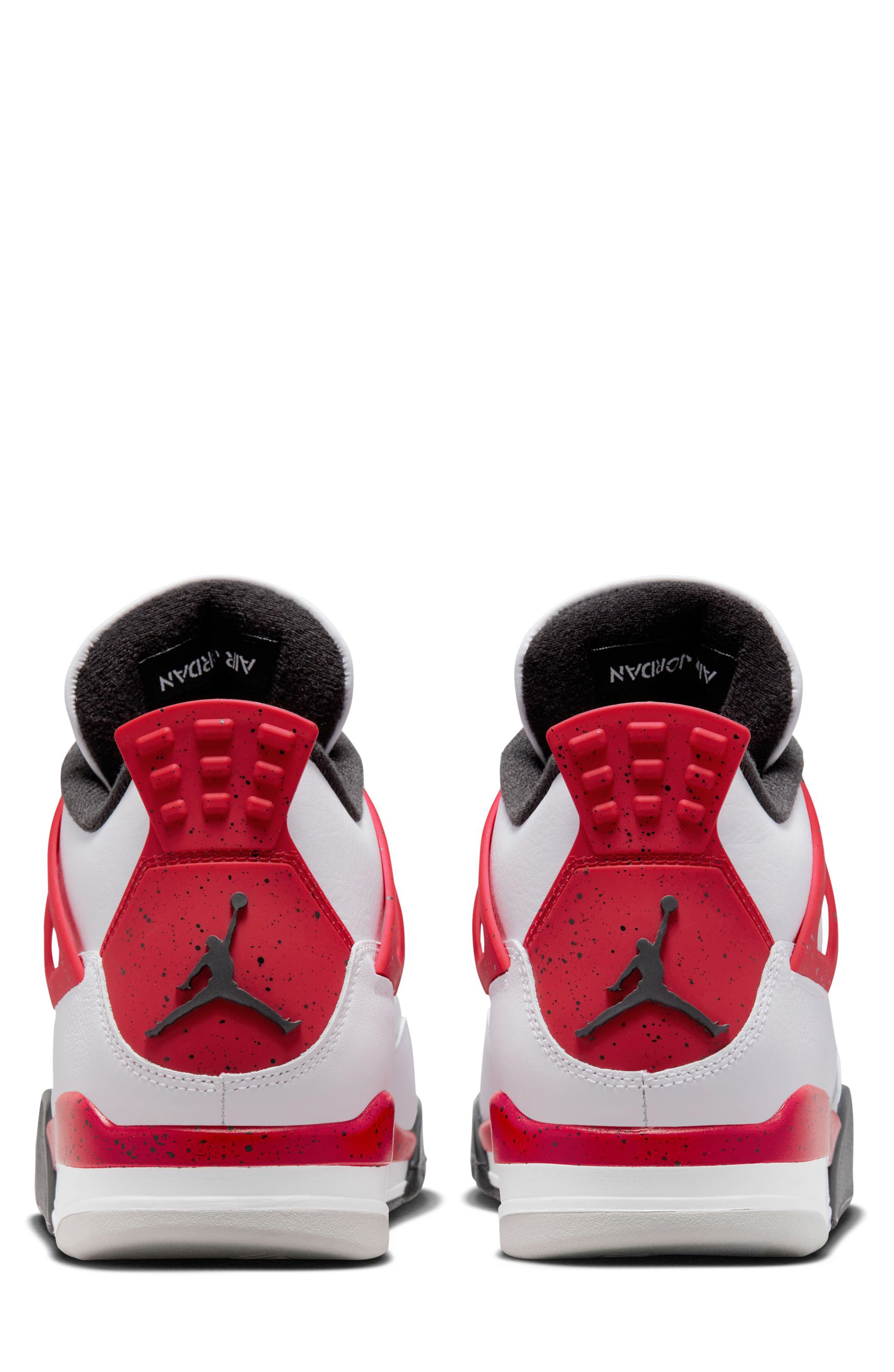 Jordan Air Jordan 4 Retro Basketball Sneaker, Alternate, color, White/ Fire Red/ Black/ Grey