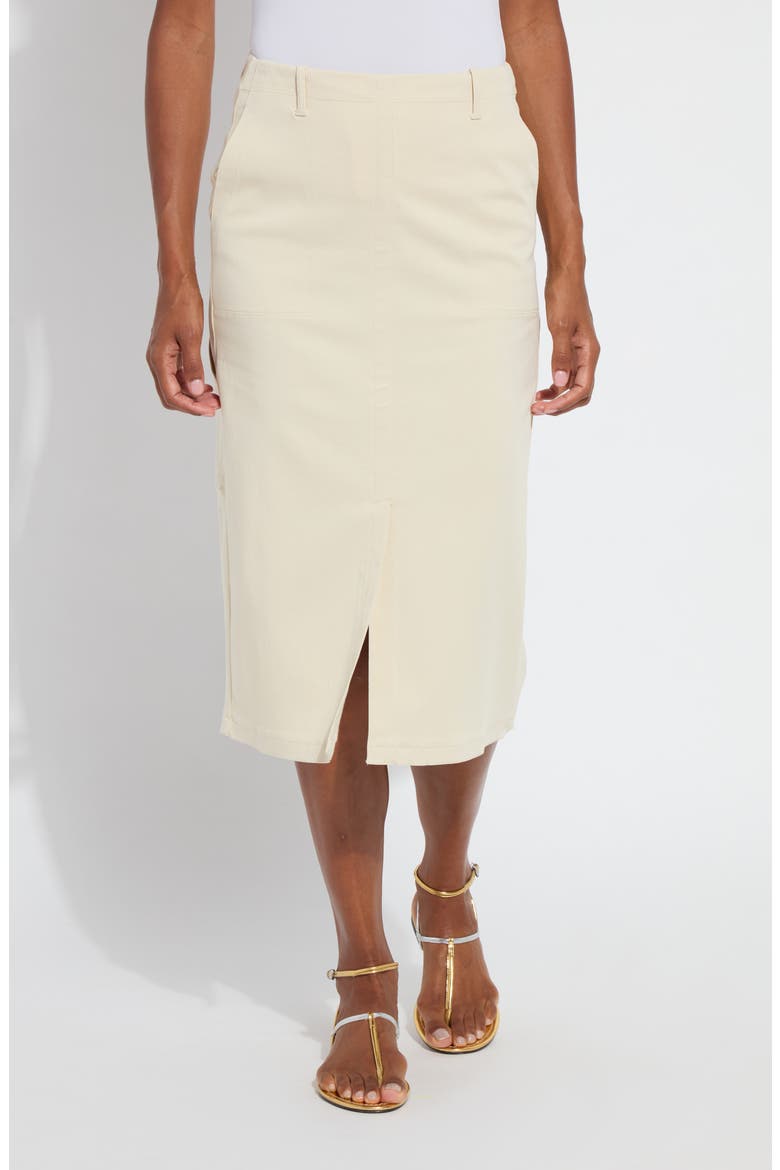 Pamela Utilitarian Stretch Twill Pencil Skirt, Main, color, ECRU