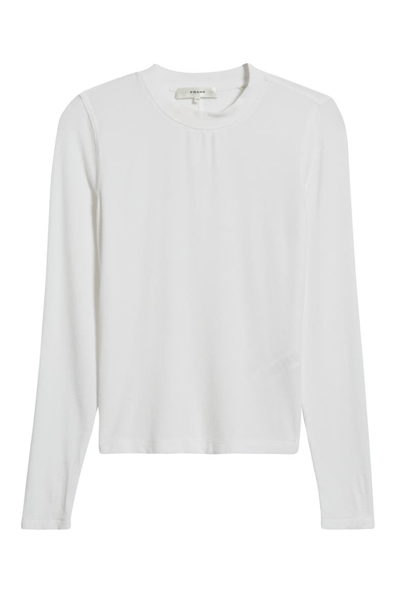 The Rib Crewneck Top, Alternate, color, WHITE
