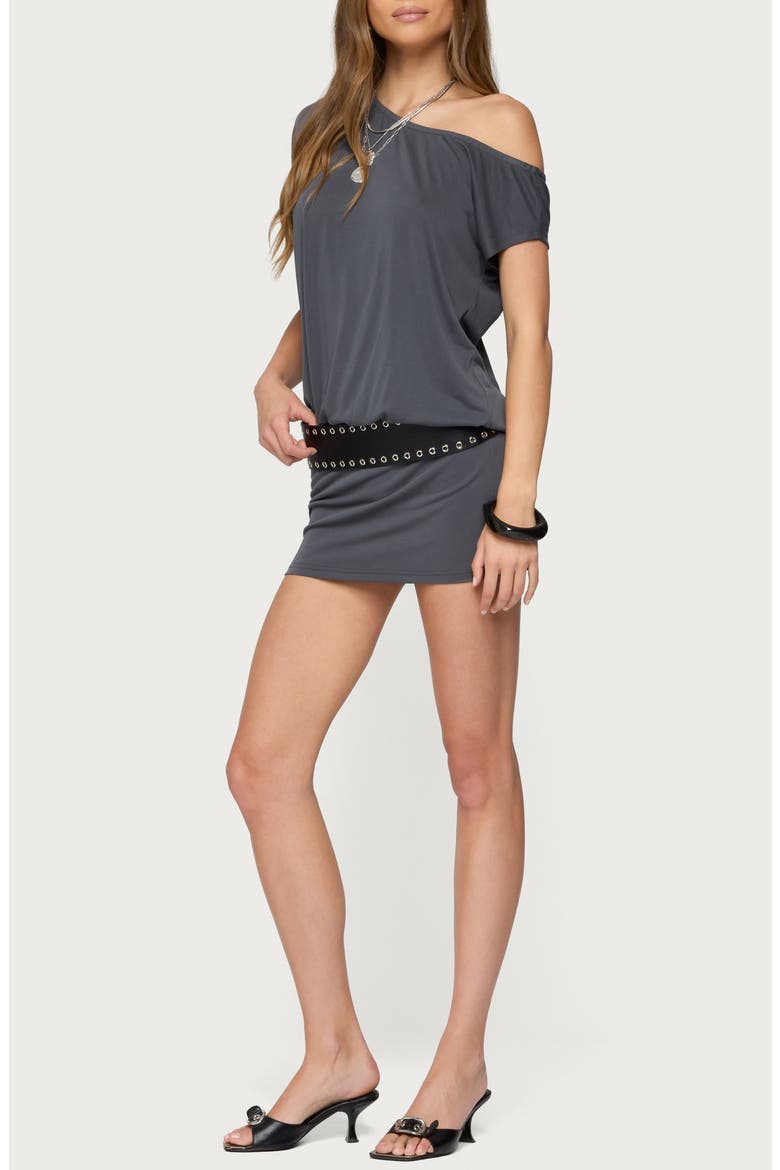 Sevie One-Shoulder Minidress, Alternate, color, DARK-GRAY