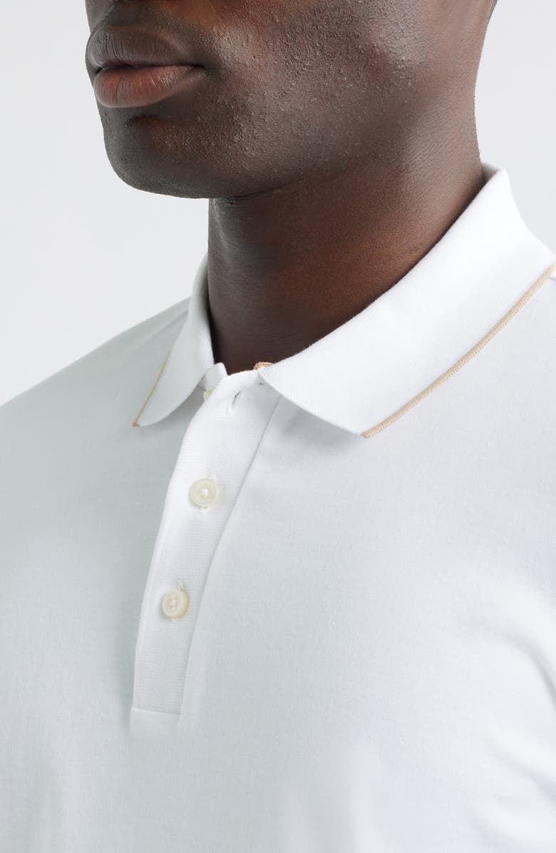 BOSS Parlay Tipped Cotton Polo, Alternate, color, White