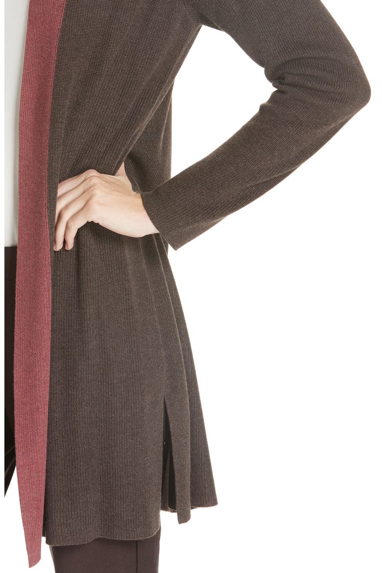 Long Colorblock Cardigan, Alternate, color, CLOVE