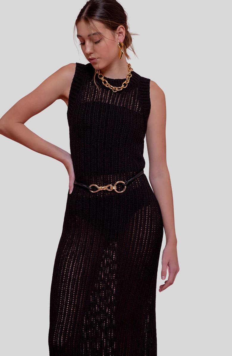 Blu Pepper Sleeveless Knit Midi Dress, Alternate, color, 