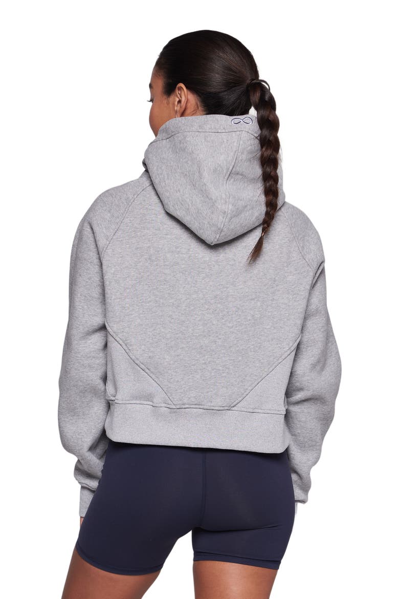 Effortless Fleece Half Zip Hoodie, Alternate, color, Heather Grey