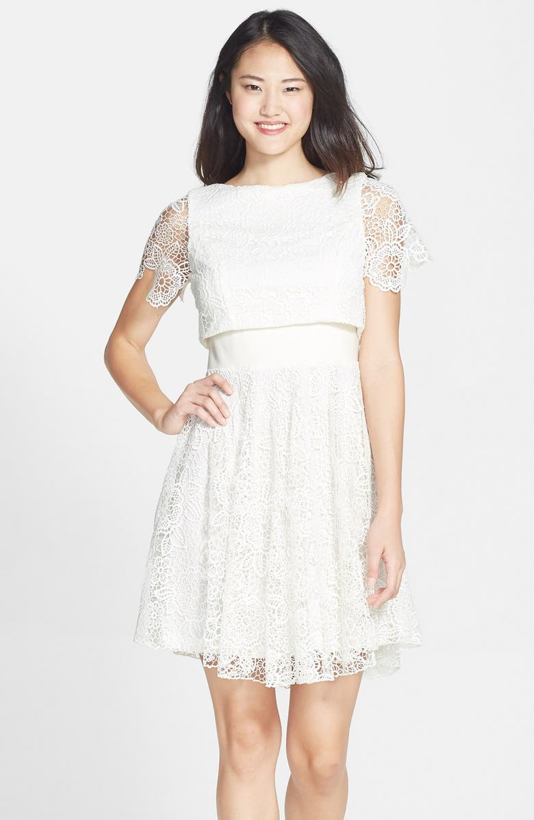 white lace top dress Always Us Lace Mini Dress Off White main image 1