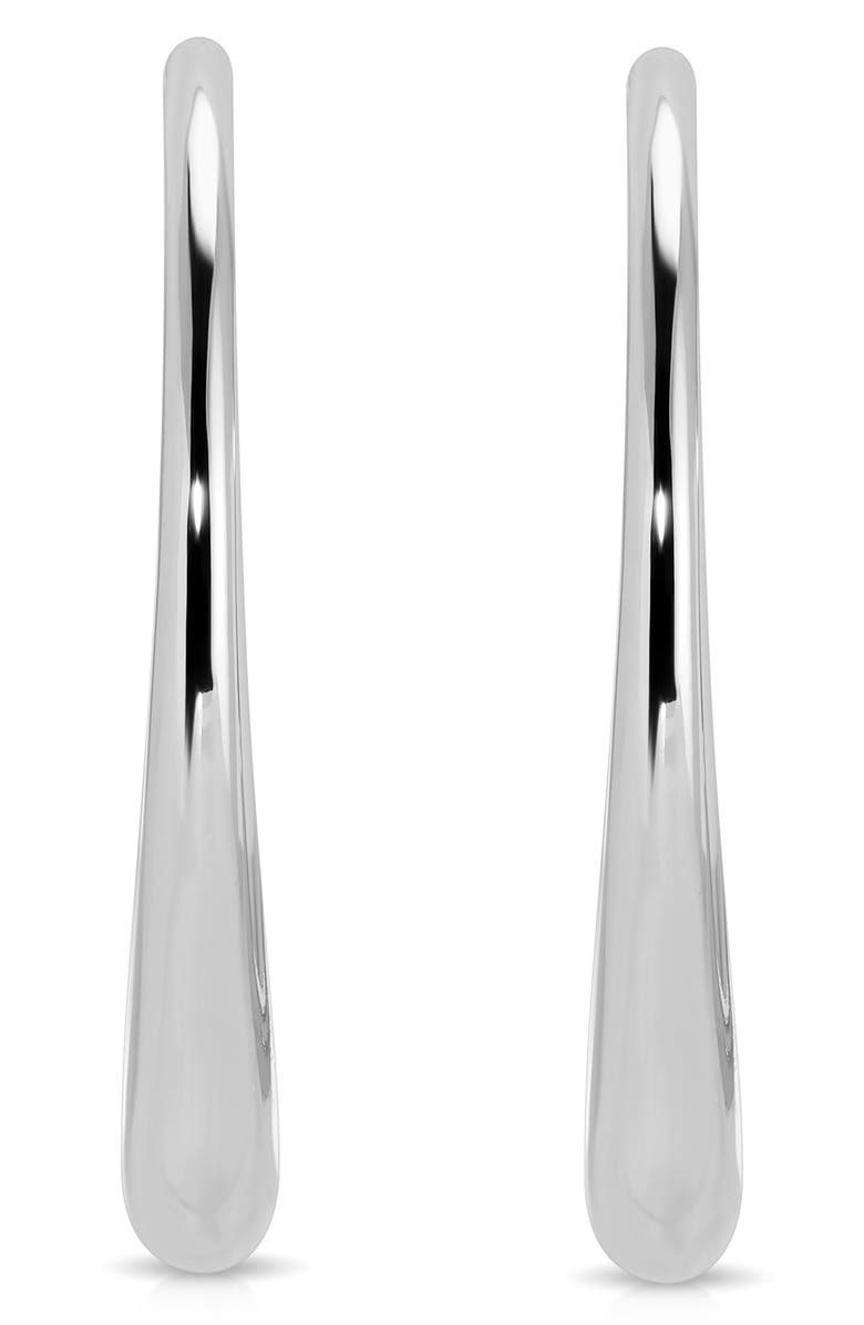 Ettika Smooth Oval Hoop Earrings, Alternate, color, Silver