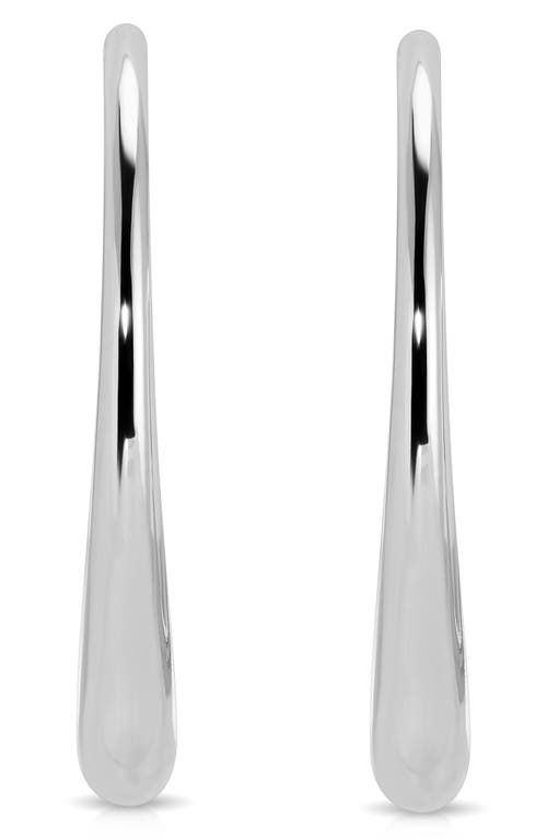 Ettika Smooth Oval Hoop Earrings In Silver