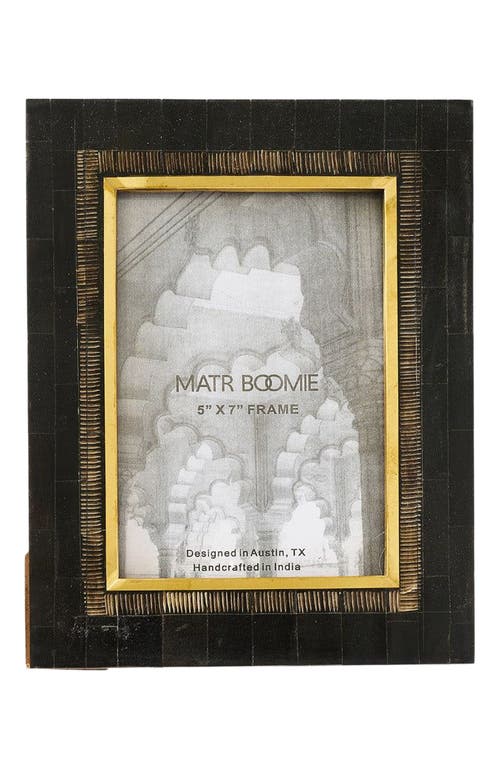 Matr Boomie Andhera Black Picture Frame - Carved Horn, Brass Inlay in Blush  product