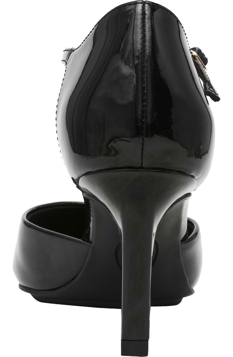 Anne Klein Rosalind Croc Embossed Ankle Strap Sandal, Alternate, color, Black Patent