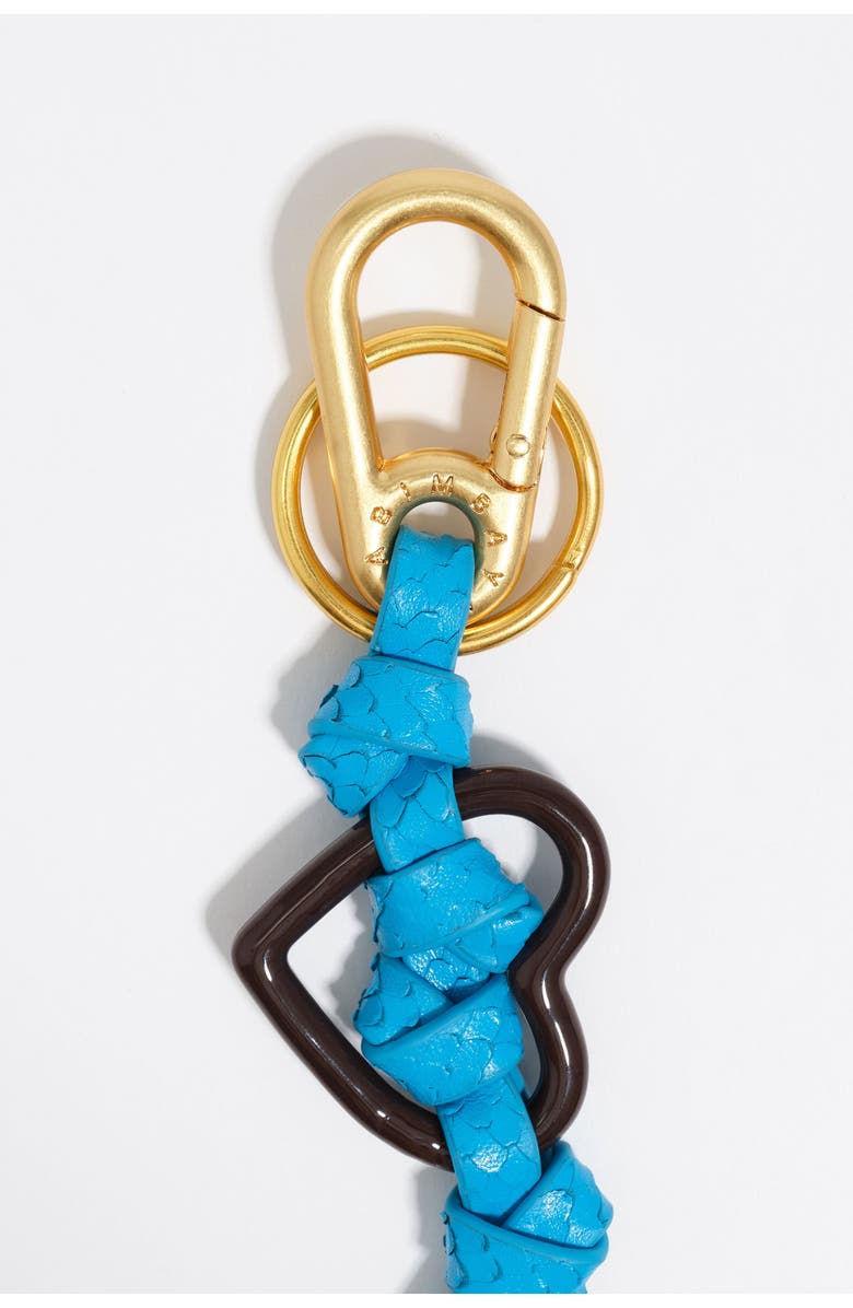 Bimba y Lola Leather heart key ring, Alternate, color, Blue